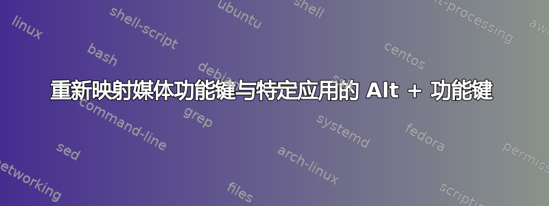 重新映射媒体功能键与特定应用的 Alt + 功能键