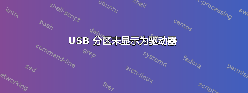 USB 分区未显示为驱动器