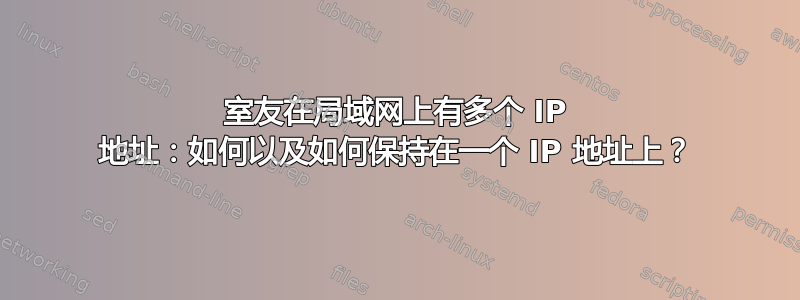 室友在局域网上有多个 IP 地址：如何以及如何保持在一个 IP 地址上？