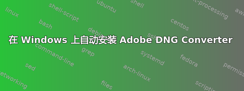 在 Windows 上自动安装 Adob​​e DNG Converter