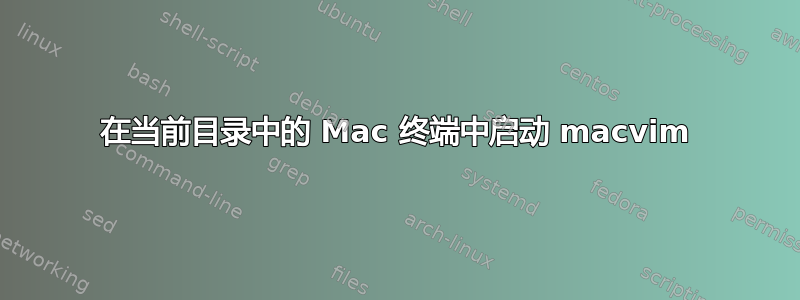 在当前目录中的 Mac 终端中启动 macvim