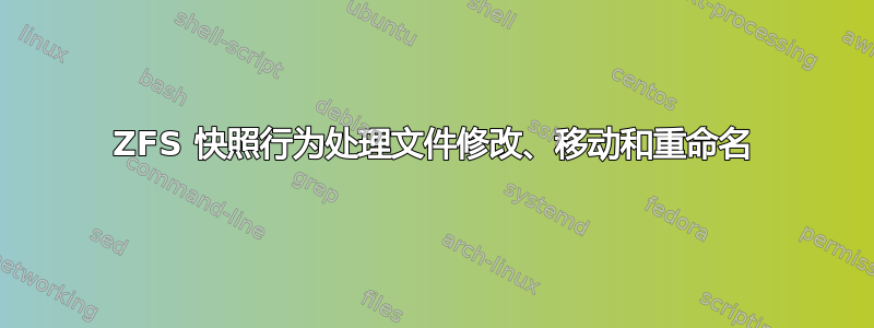 ZFS 快照行为处理文件修改、移动和重命名