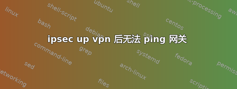 ipsec up vpn 后无法 ping 网关