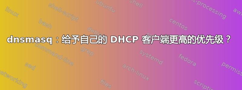 dnsmasq：给予自己的 DHCP 客户端更高的优先级？