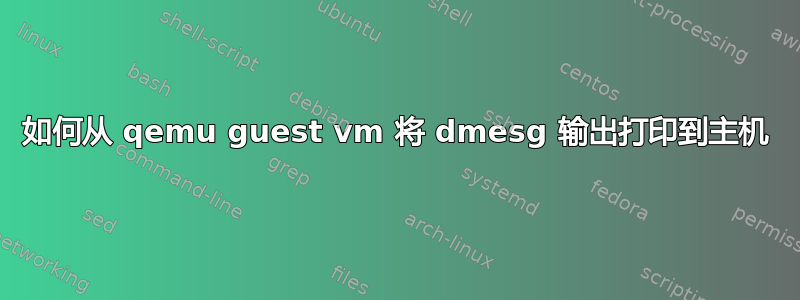 如何从 qemu guest vm 将 dmesg 输出打印到主机