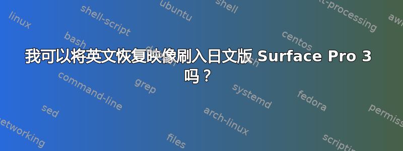 我可以将英文恢复映像刷入日文版 Surface Pro 3 吗？