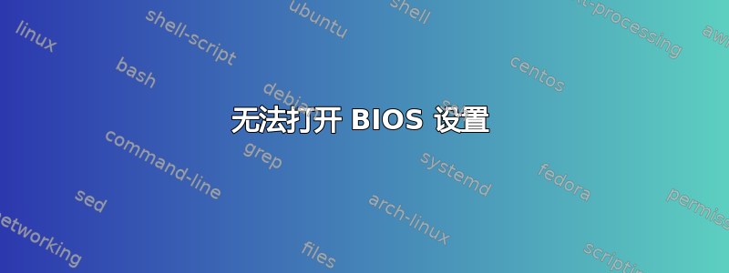 无法打开 BIOS 设置