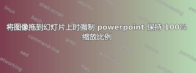 将图像拖到幻灯片上时强制 powerpoint 保持 100% 缩放比例