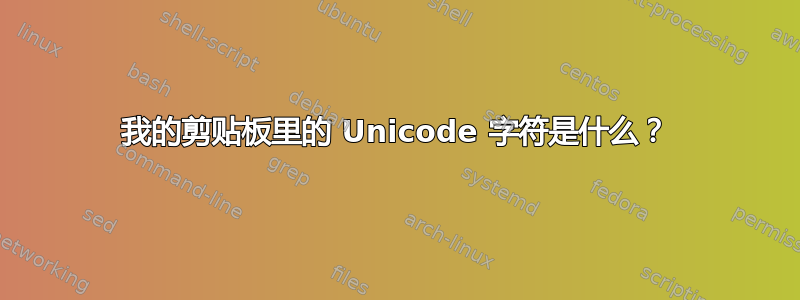 我的剪贴板里的 Unicode 字符是什么？