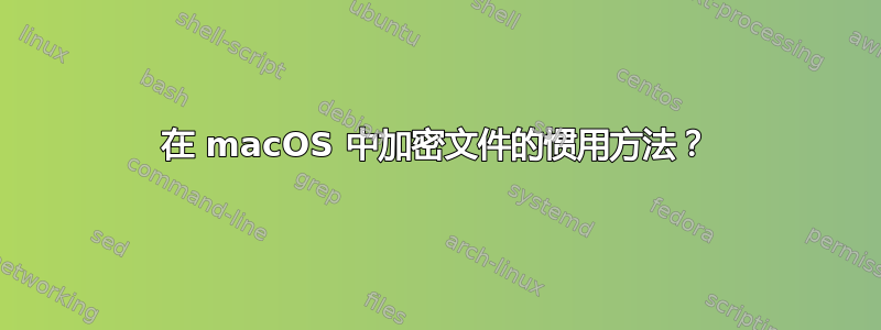 在 macOS 中加密文件的惯用方法？