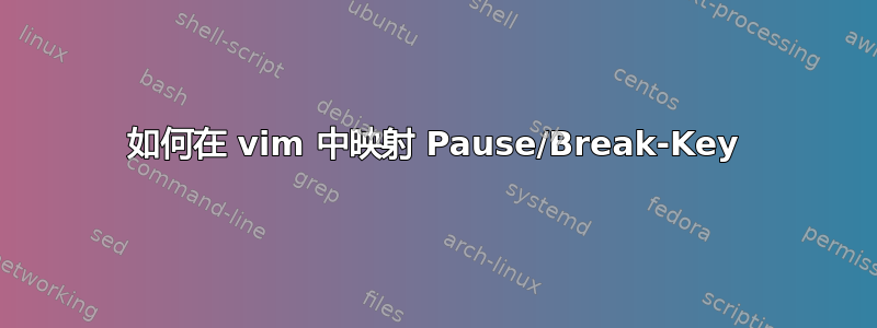 如何在 vim 中映射 Pause/Break-Key