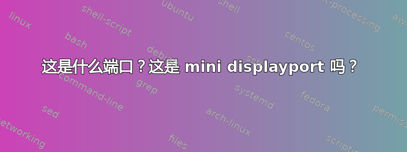 这是什么端口？这是 mini displayport 吗？