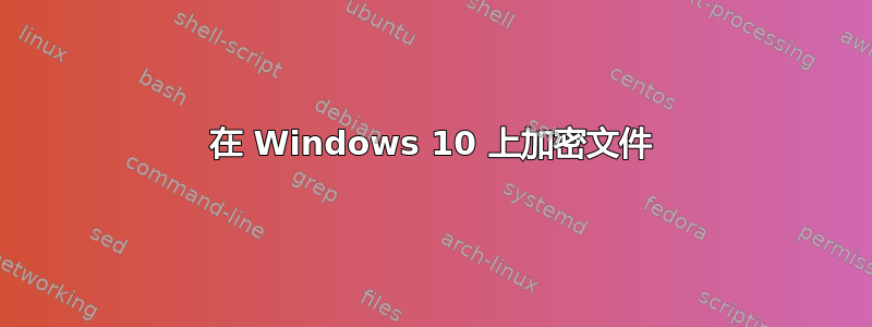 在 Windows 10 上加密文件