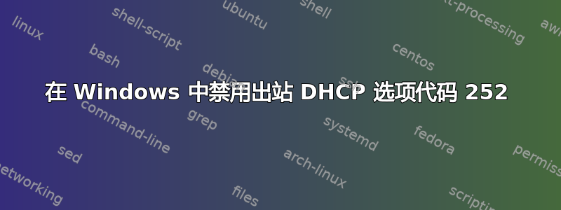 在 Windows 中禁用出站 DHCP 选项代码 252