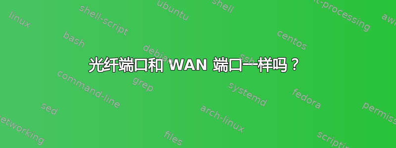 光纤端口和 WAN 端口一样吗？