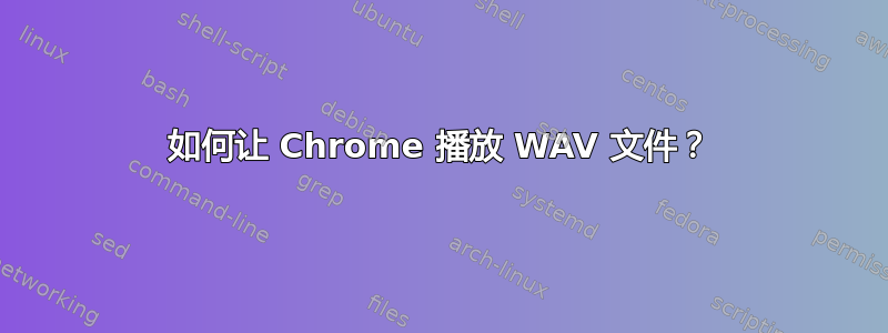 如何让 Chrome 播放 WAV 文件？