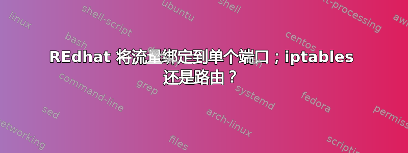 REdhat 将流量绑定到单个端口；iptables 还是路由？