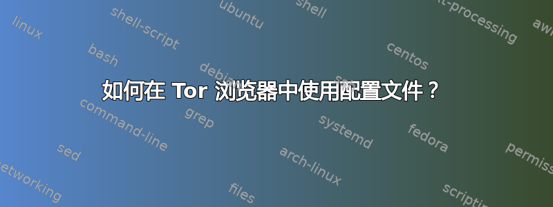 如何在 Tor 浏览器中使用配置文件？