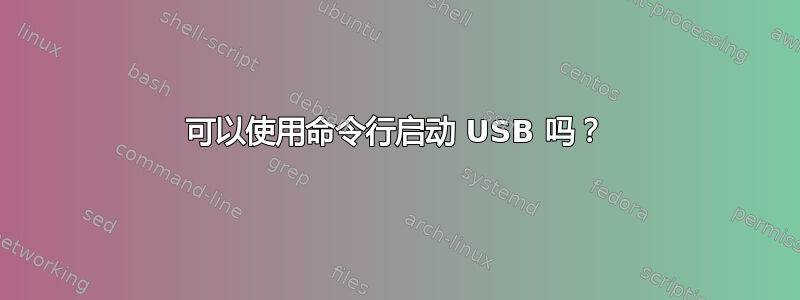 可以使用命令行启动 USB 吗？