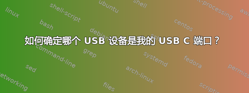 如何确定哪个 USB 设备是我的 USB C 端口？