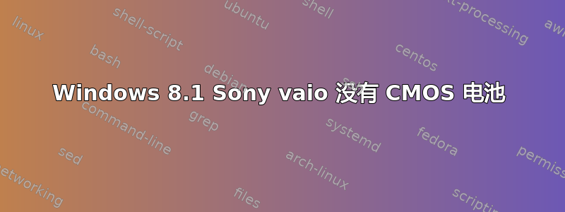 Windows 8.1 Sony vaio 没有 CMOS 电池