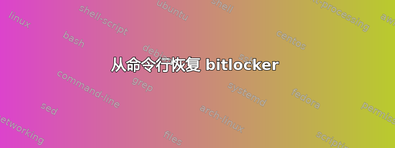 从命令行恢复 bitlocker