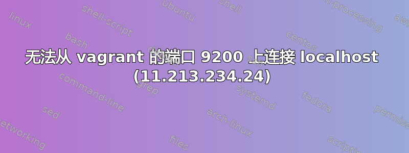 无法从 vagrant 的端口 9200 上连接 localhost (11.213.234.24)