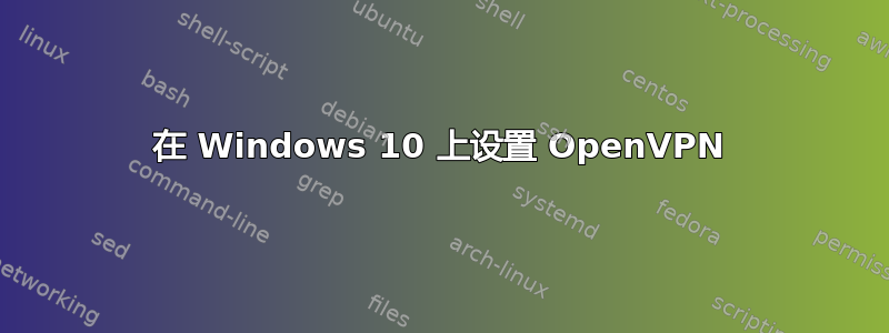 在 Windows 10 上设置 OpenVPN