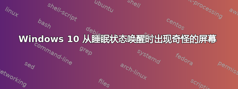 Windows 10 从睡眠状态唤醒时出现奇怪的屏幕
