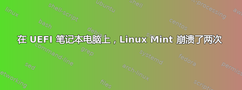 在 UEFI 笔记本电脑上，Linux Mint 崩溃了两次