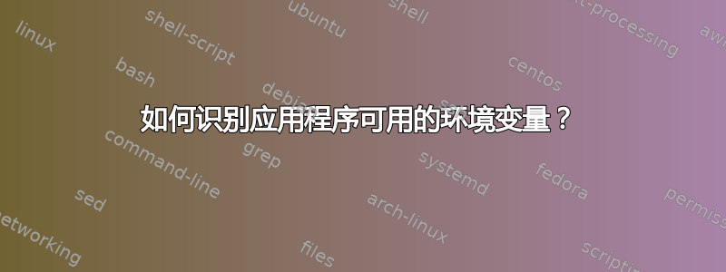 如何识别应用程序可用的环境变量？