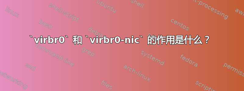 `virbr0` 和 `virbr0-nic` 的作用是什么？