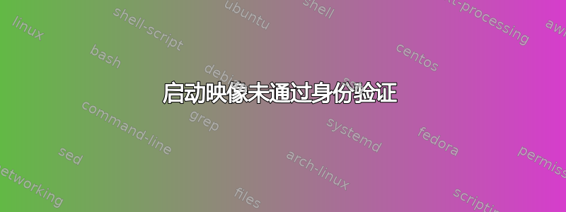 启动映像未通过身份验证