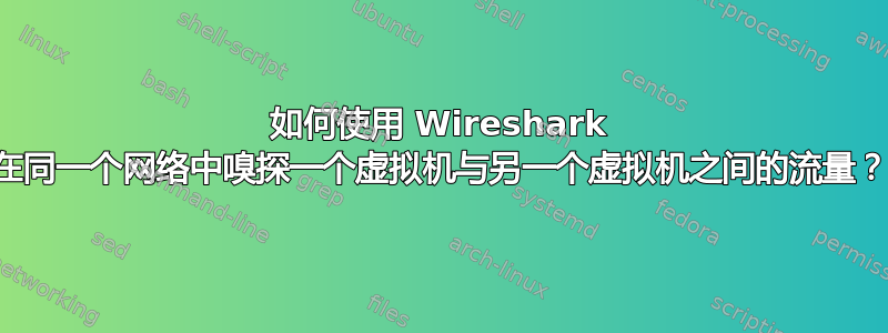 如何使用 Wireshark 在同一个网络中嗅探一个虚拟机与另一个虚拟机之间的流量？