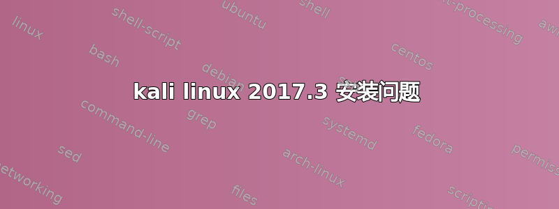 kali linux 2017.3 安装问题