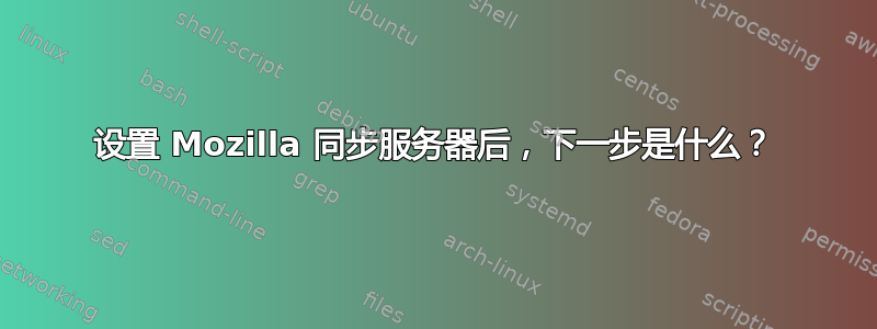 设置 Mozilla 同步服务器后，下一步是什么？