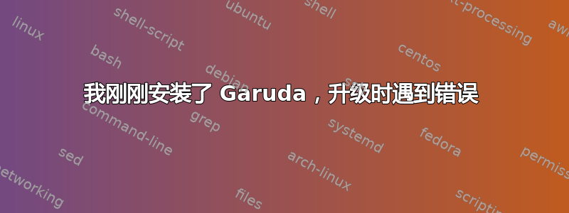 我刚刚安装了 Garuda，升级时遇到错误