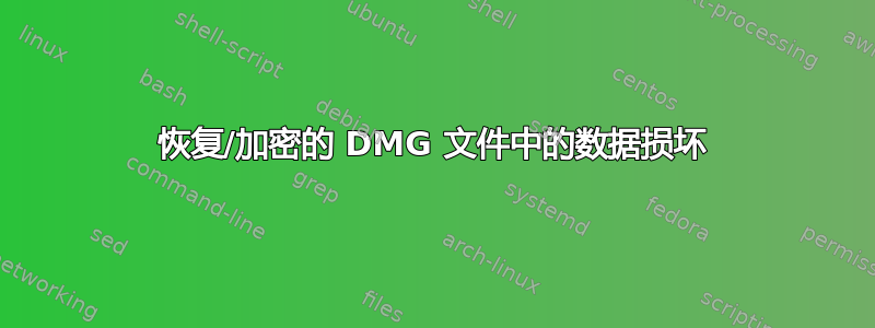 恢复/加密的 DMG 文件中的数据损坏