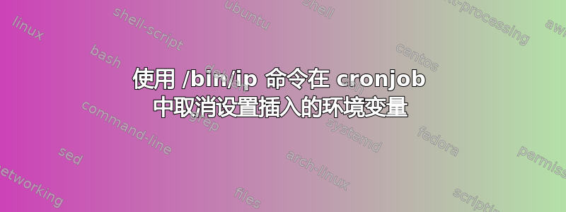 使用 /bin/ip 命令在 cronjob 中取消设置插入的环境变量