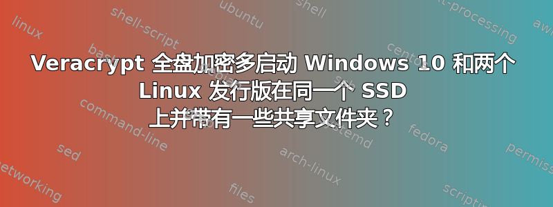 Veracrypt 全盘加密多启动 Windows 10 和两个 Linux 发行版在同一个 SSD 上并带有一些共享文件夹？