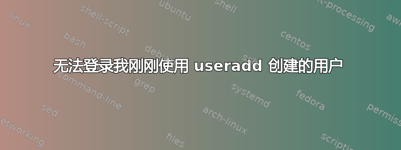 无法登录我刚刚使用 useradd 创建的用户