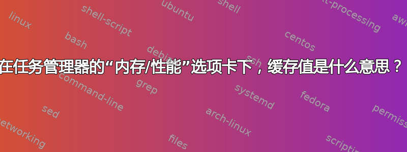 在任务管理器的“内存/性能”选项卡下，缓存值是什么意思？