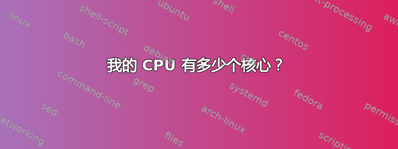 我的 CPU 有多少个核心？