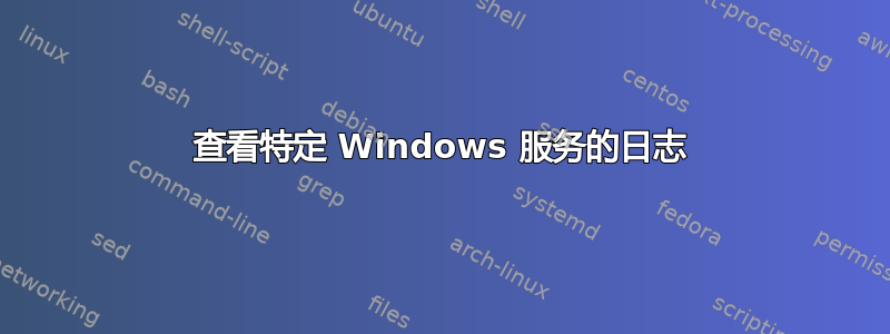 查看特定 Windows 服务的日志