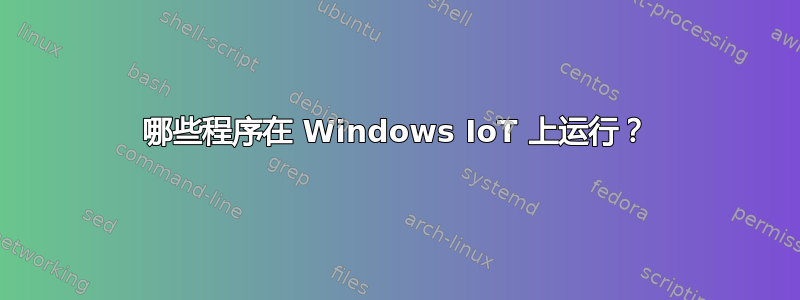 哪些程序在 Windows IoT 上运行？