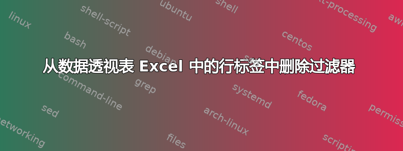 从数据透视表 Excel 中的行标签中删除过滤器