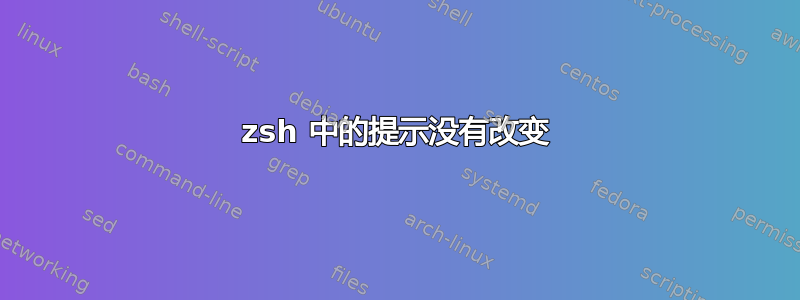 zsh 中的提示没有改变