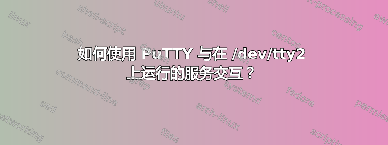 如何使用 PuTTY 与在 /dev/tty2 上运行的服务交互？