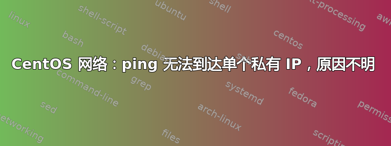 CentOS 网络：ping 无法到达单个私有 IP，原因不明