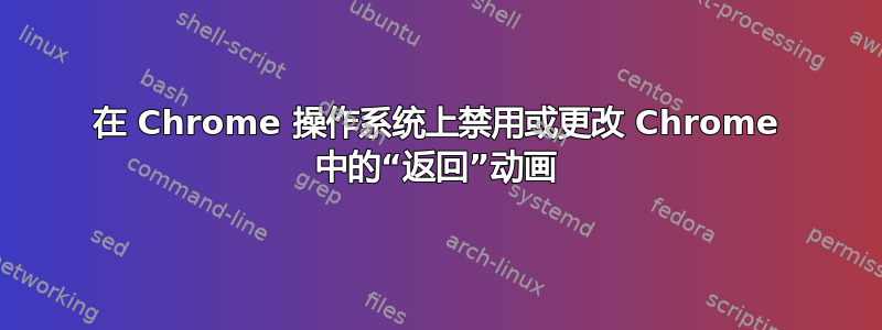 在 Chrome 操作系统上禁用或更改 Chrome 中的“返回”动画